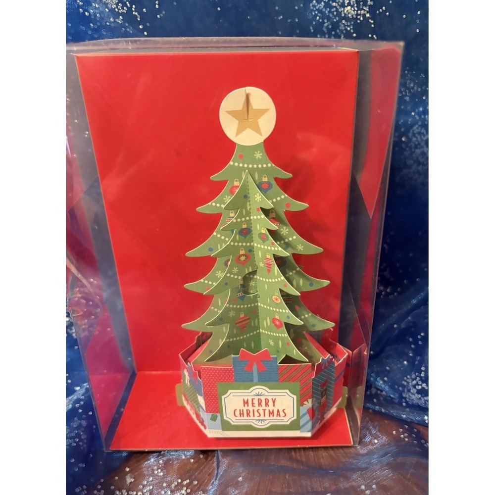 Hallmark Foldable - 3D‎ Christmas Tree 8 Greeting Cards Memories Treasured